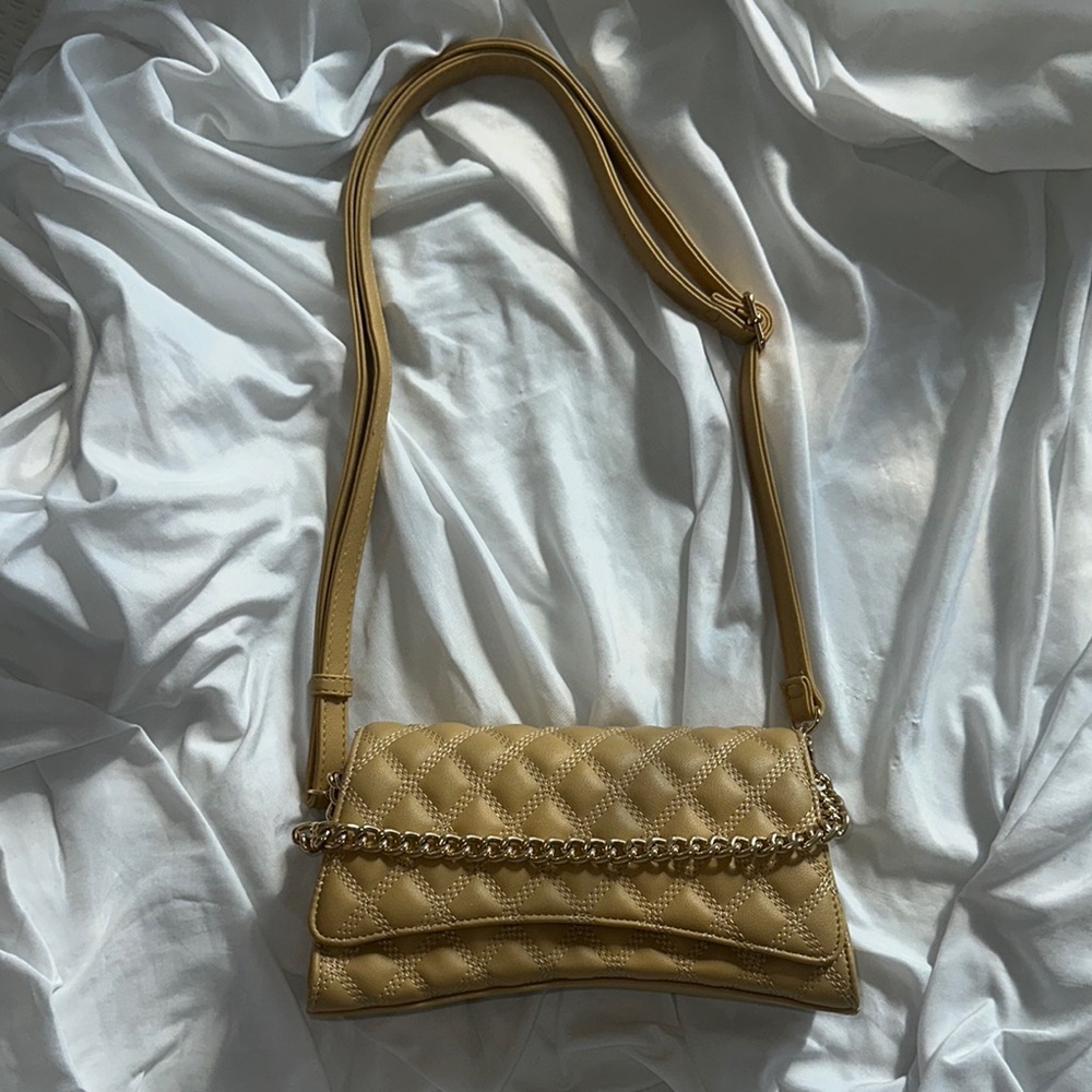 Quilted Tan Crossbody Bag